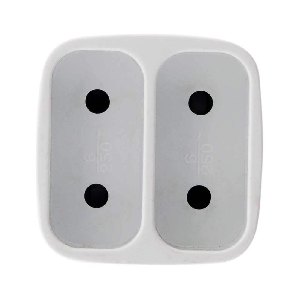 Zenitech Doppia Presa Da Parete 6A Frontale – Colore Bianco, Policarbonato, Con Sicurezza Bambini, Certificata NF